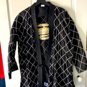 Adair Black with White Stitching Kimono
